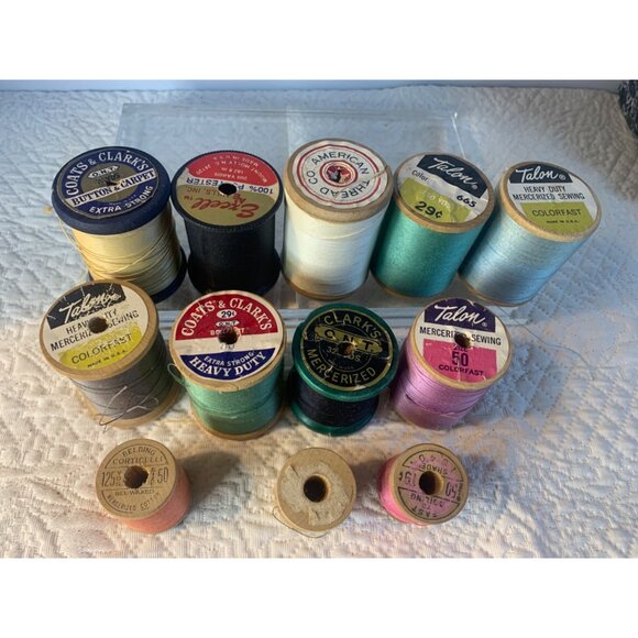Vintage Sewing thread wood Spools set of 12 #47 - Picture 6 of 10